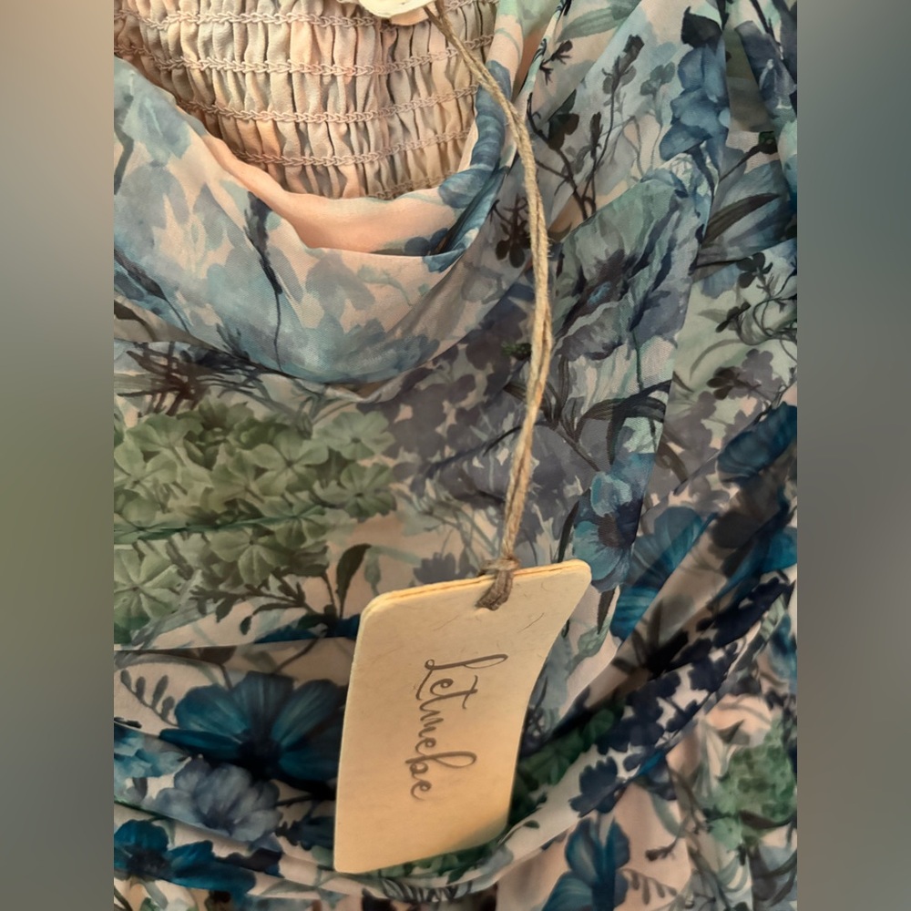 Anthropologie Let Me Be floral romantic mini dress size XS NWT - Picture 6 of 7